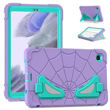 Imagem de FONREST Capa infantil robusta para Samsung Galaxy Tab A7 Lite (SM-T225/T220) 2021 22.1 cm à prova de choque PC à prova de choque + capa armadura híbrida de silicone resistente com suporte duplo para