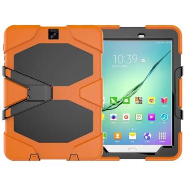 Imagem de Capa para tablet Samsung Galaxy Tab S2/S3 T820 T813 9,7 polegadas 2022 à prova de choque, antiqueda, resistente para SM-T820 SM-810 (laranja, para Samsung S3)
