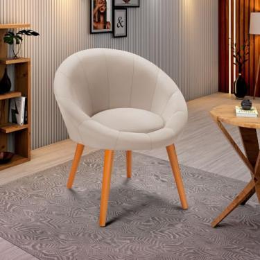 Imagem de Poltrona Decorativa Nara Mesa Jantar Maquiagem Escritório- Branco Off