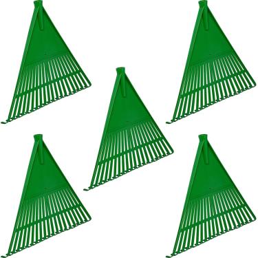 Imagem de Fassin Shop, Kit 5 Vassouras de Plástico Jardim Grama Rastelo Sem Cabo FS