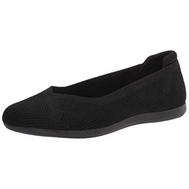 Imagem de Clarks Sapatilha feminina Carly Wish Ballet, Malha preta, 5