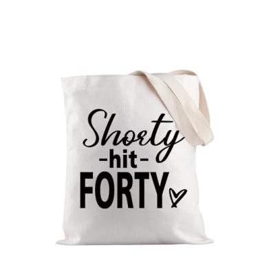Imagem de JXGZSO Sacola de aniversário de 40 anos Shorty Hit Forty Shoulder Bag Forty AF Gift Turning 40th Birthday Gift, Bolsa Shorty Hit Forty, One Size