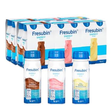 Imagem de Fresubin Energy Drink 200ml Todos sabores Caixa com 24 unidades (8 baunilha, 8 Chocolate, 8 Morango) - Fresenius Kabi