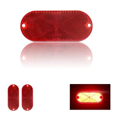 Imagem de Refletor autoadesivo oval 114 x 50 mm de segurança à prova d'água para garagem caixa de correio árvores trailer para-lama
