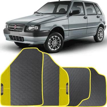 Imagem de Lindo jogo tapete carro automotivo amarelo fiat uno quadrado 1989 a 20