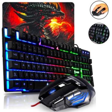 Imagem de Kit Teclado Mouse e Pad Speed Completo Usb Sensação Mecânica - Evolut
