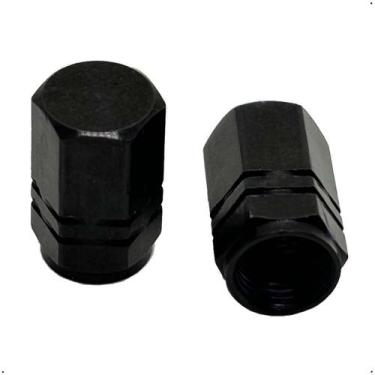 Imagem de Válvula Bico do Pneu Aluminio Import - 02un - ShieldMotors, Preto