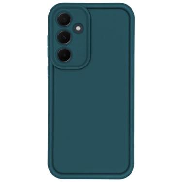 Imagem de Puxicu Capa fina para Samsung Galaxy S24 FE, proteção aprimorada da câmera, à prova de choque, suave ao toque, capa macia para celular Samsung Galaxy S24 FE, azul escuro