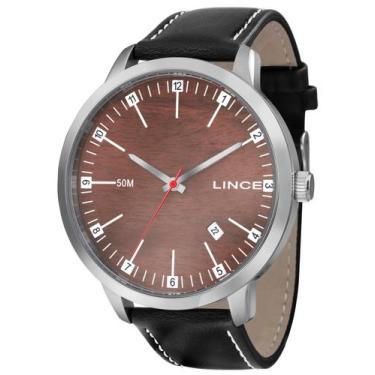 Imagem de Relógio masculino lince pulseira de couro marrom mrc435os m2pb