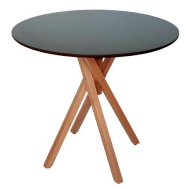 Imagem de Mesa Redonda de Madeira de 80cm - 3 opção de cor do Tampo - Pizarro, T