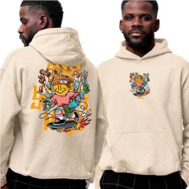 Imagem de Moletom Estampado Algodão‎ Boy And Street Style Graphite Abstract-Unissex