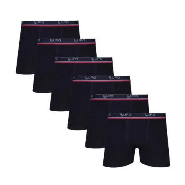 Imagem de Kit 6 Cuecas Box Boxer Lupo de Algodão Sortidas, Preto, P