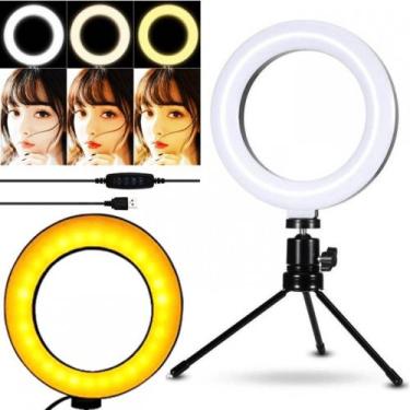 Imagem de Anel De Led 16cm Iluminação Ajustável Com Tripé Para Fotografia Portát
