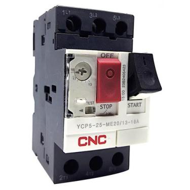 Imagem de Disjuntor Motor YCP5-25-ME20 13-18A - Proteção Curto-Circuito - Cnc