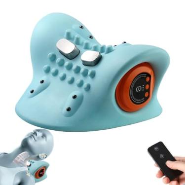 Imagem de Massageador de pescoço Hugterra 2024, massageador de pescoço e ombro com calor, ângulo ergonômico de 26°, 3 modos de aquecimento, travesseiro portátil de massagem shiatsu