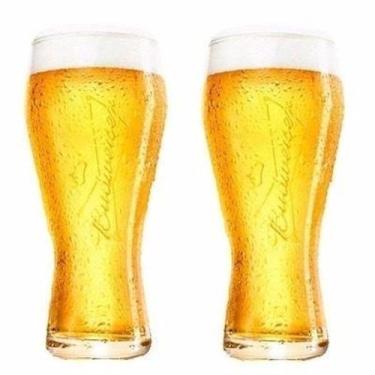 Imagem de Conjunto de 2 Copos Budweiser p/ Chopp Cerveja 400ml 