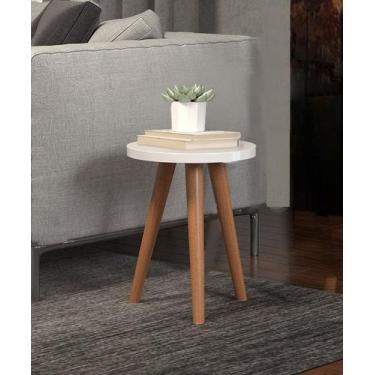 Imagem de Mesinha Elegante Para Sala De Estar Of White Com Pés Palito - Colomi