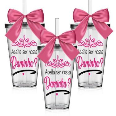 Imagem de 3 Copos Lembrancinha Personalizado Daminha Acrílico - Krystalon