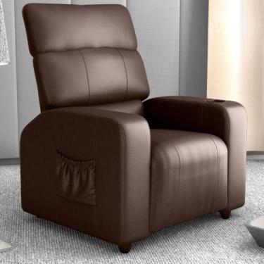 Imagem de Poltrona Reclinável para Descanso Pilos Sintetico Marrom - Mais de Cas