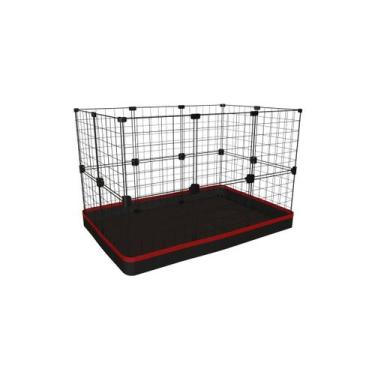 Imagem de Cercado Aramado Porquinho da Índia Coelho 60x90x60 Cm Preto com Bandej