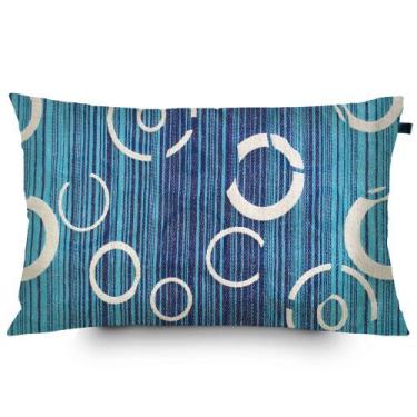 Imagem de Almofada Retangular Jacquard Tripolli 30x50cm Asteca Azul - FASTLAR