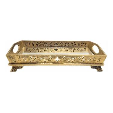 Imagem de Bandeja Decorativa para Servir - Ouro Envelhecido - Decoração de Cozin