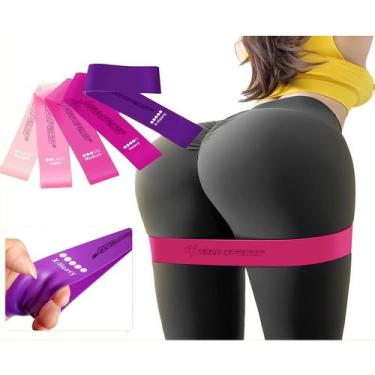 Imagem de Kit de 5 Faixas Elásticas Gold Sports Female mais uma Sacola para Tran