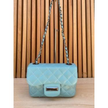 Imagem de Bolsa Feminina Ombro Transversal Alça Corrente - MANU SHOES, Azul, 1kg
