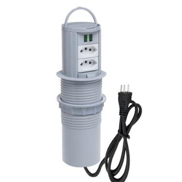 Imagem de Torre De Tomada Totem Slim Manual Alça 2 Tomada 10A 2USB 4.9 - CONNECT