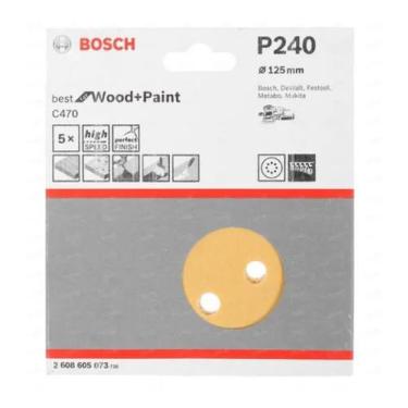 Imagem de Disco De Lixa Auto Colante G240 125mm C/5 Bosch Roto-orbital 260860507