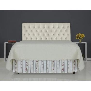 Imagem de Cabeceira de Cama Box Casal 138cm Pádua Couro Branco