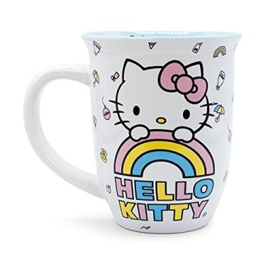 Imagem de Silver Buffalo Caneca de cerâmica Hello Kitty com aro largo, 400 ml, branca