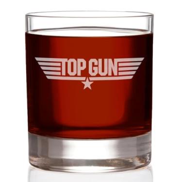 Imagem de Copo de uísque gravado Top Gun Rocks, oficialmente licenciado, qualidade premium, feito à mão, 325 ml - Presente colecionável perfeito para entusiastas de filmes, aniversários e ocasiões especiais