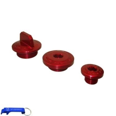 Imagem de TC-Motor Billet 6061 Kit de limpeza de alumínio tampa de ignição para Kawasaki KLX110 KLX110L Dirt Pit Bike KLX 110 (vermelho)