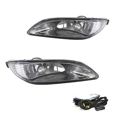 Imagem de Lâmpadas de neblina de direção de substituição para Toyota Camry 2002-2004, Corolla 2005-2008, Solara 2002-2003 com lâmpada de halogêneo 9006 12V 55W e kit de interruptor e fiação 81220-AA011,81210-AA0112 (lente clara)