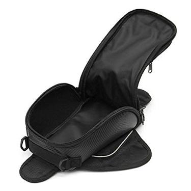 Imagem de MASO Bolsa de tanque impermeável para motociclista Oxford magnética bolsa preta universal para motocicleta bolsas de viagem bagagem traseira com carregador USB display de tensão LED