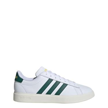 Imagem de adidas Grand Court 2.0 Tênis masculino, Branco/verde universitário/amarelo utilitário, 41