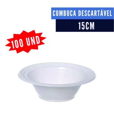 Imagem de 100 pratos fundos cumbuca 15cm caldos sorvete salgadinho petisco - DES