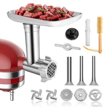 Imagem de Acessório de Moedor de Carne para Batedeira KitchenAid de Aço Inoxidável Com Enchimento de Salsicha