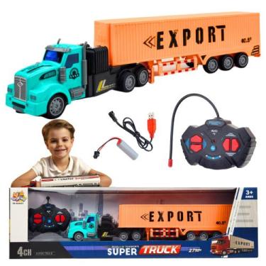 Imagem de Controle Remoto Caminhão Carreta E Baú Truck Transp 4 Canais Recuada C
