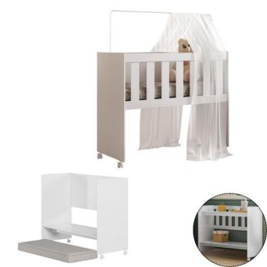 Imagem de Mini Berço Multifuncional 5 Versões Utilidade Moderno Branco - HOME AS