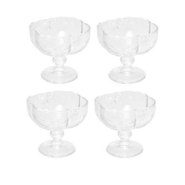 Imagem de Conjunto 4 Tacas P/ Sobremesa Wolff de Vidro Butterfly 20596