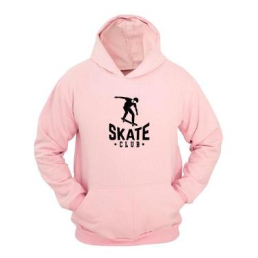Imagem de Moletom Masculino Canguru Flanelado Skate Club Inverno - Ragor, Rosa, 