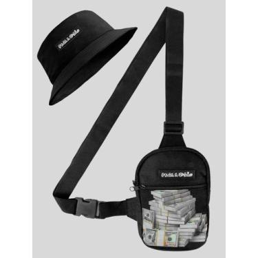 Imagem de Bolsa Shoulder Bag Masculina Mini Bolsa Necessaire + Chapeu Bucket Dol