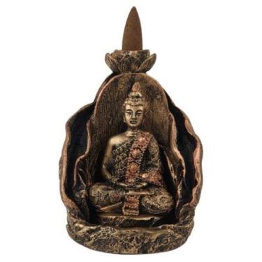 Imagem de INCENSARIO Cascata Folha Gruta Buda Hindu Meditando chakras - Decore C