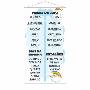 Imagem de Banner Meses do Ano + Estações + Dias da Semana 80x50cm - PlimShop
