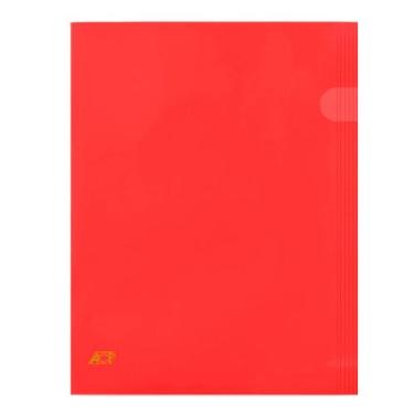 Imagem de Kit Pasta em L Ofício Acp Protetor Documentos, Vermelho, 50 Unidades