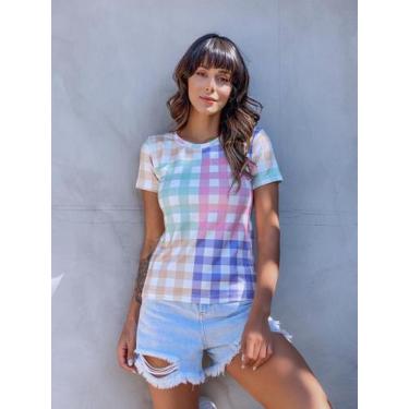 Imagem de Tshirt basic tl xadrez colorido - TAIS LOURANI, M, Xadrez