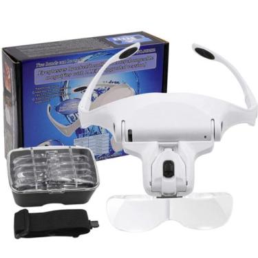 Imagem de Lupa De Cabeça Óculos Profissional 5 Lentes 2 Led Mãos Livre - Stuff