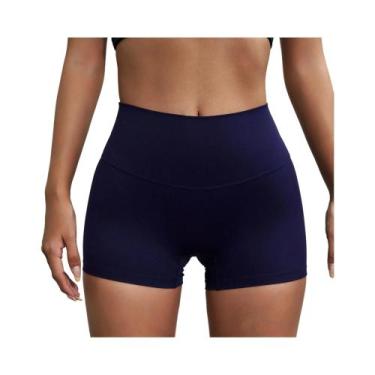 Imagem de Shorts de Yoga Feminino - Compressão, Cor Sólida, Confortável e Sexy, 